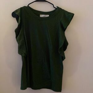Loft Olive green woman’s Short sleeve blouse 💚